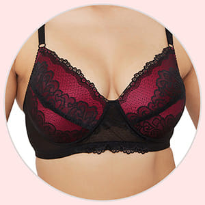 XXYX Lingerie Padded Non-Wired Full Coverage Bridal Bra in Black - Lace product view 2