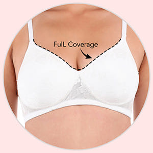 XXYX Lingerie Lace Padded Non-Wired Full Coverage Bra in White product view 5