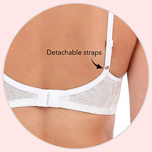 XXYX Lingerie Lace Padded Non-Wired Full Coverage Bra in White product view 6
