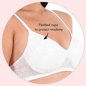 XXYX Lingerie Lace Padded Non-Wired Full Coverage Bra in White product view 8