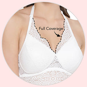 XXYX Lingerie Padded Non-Wired Full Coverage Halter Neck Longline Bralette in Black - Lace product view 6