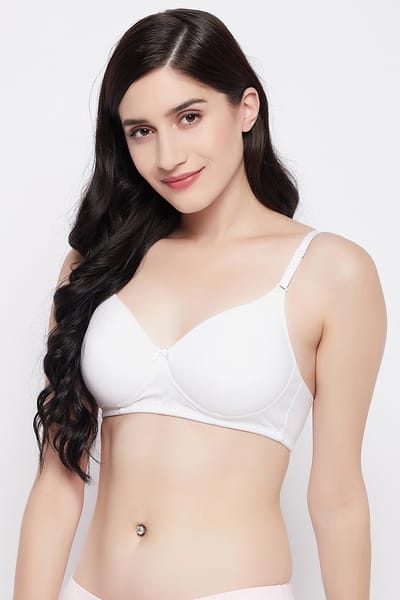 XXYX Lingerie Padded Non-Wired Demi Cup Multiway T-Shirt Bra in White - Cotton product view 1