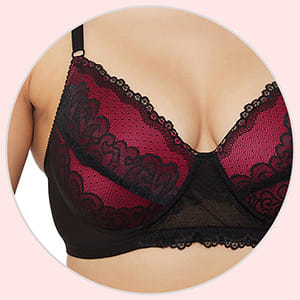 XXYX Lingerie Padded Non-Wired Full Coverage Bridal Bra in Black - Lace product view 5