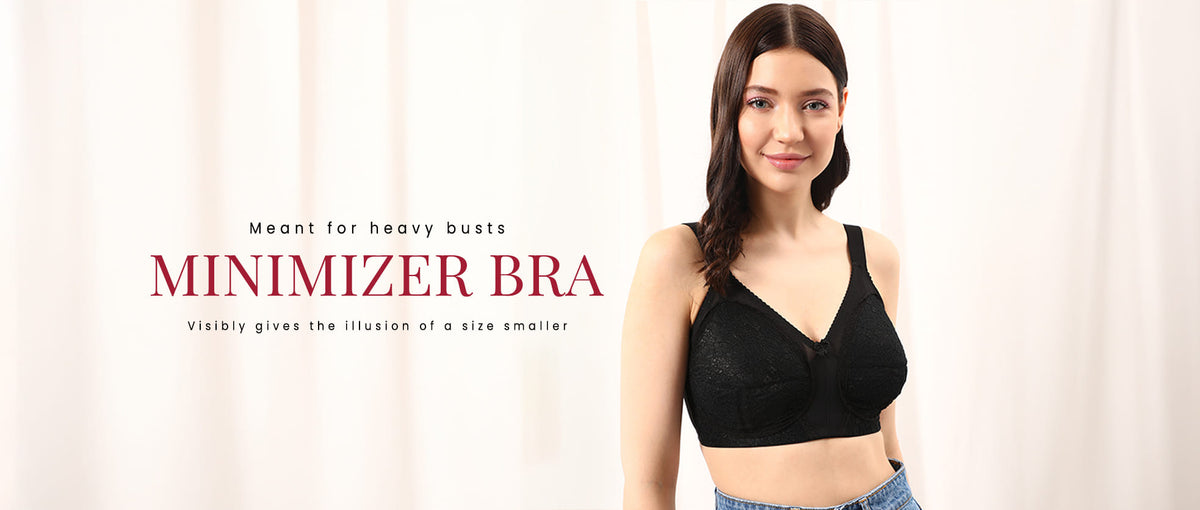 XXYX Lingerie Non-Padded Non-Wired Full Coverage Minimizer Bra in Black - Lace product view 1