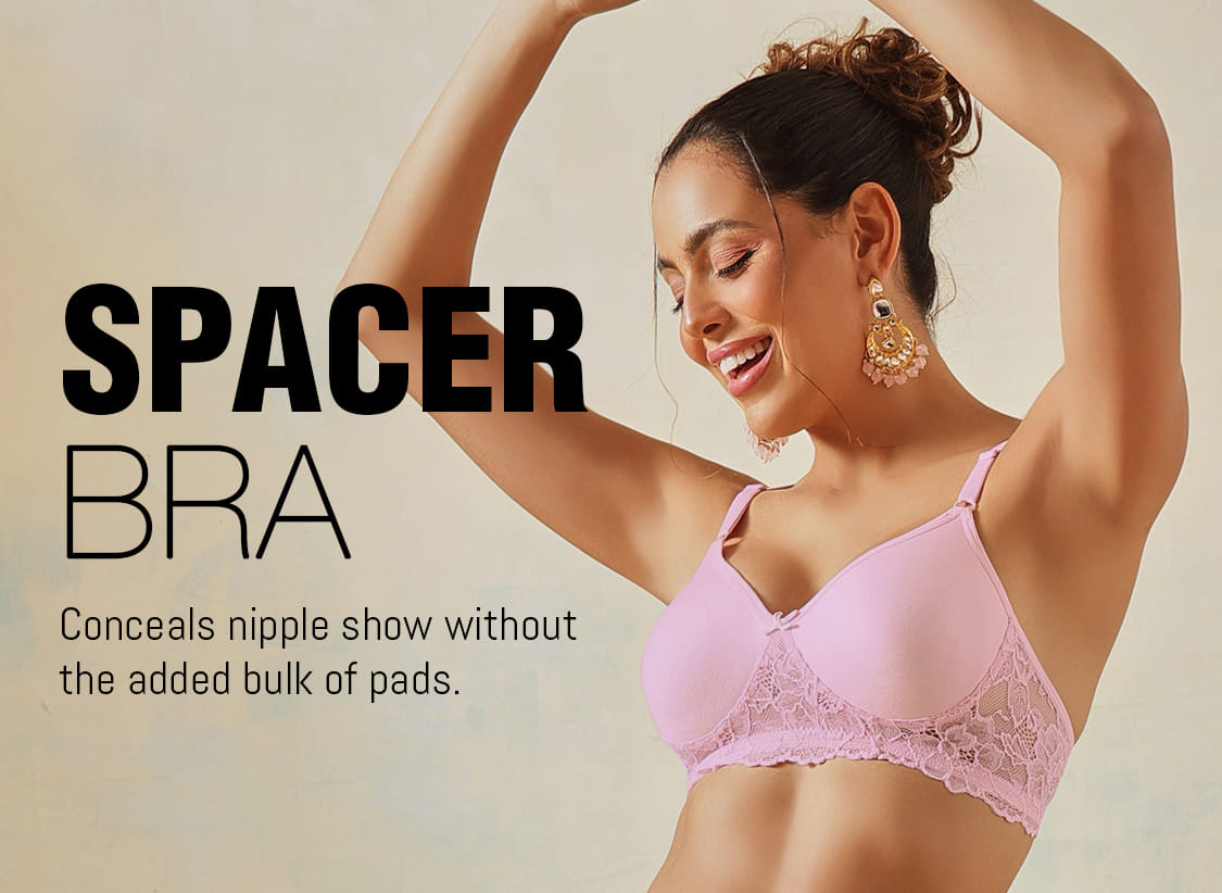 XXYX Lingerie Non-Padded Non-Wired Full Coverage Spacer Cup Bra in Baby Pink - Cotton Rich product view 1