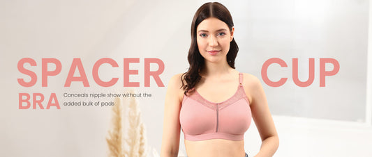 XXYX Lingerie Non-Padded Non-Wired Full Figure Spacer Cup Bra in Soft Pink - Cotton Rich product view 2