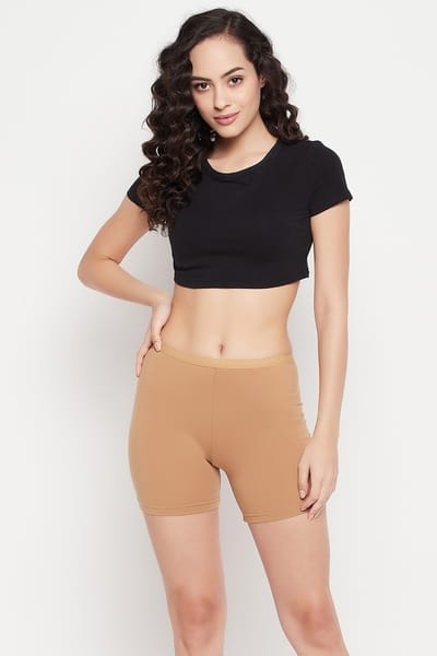 XXYX Lingerie Mid Waist Boyleg Panty in Nude Colour - Cotton product view 1
