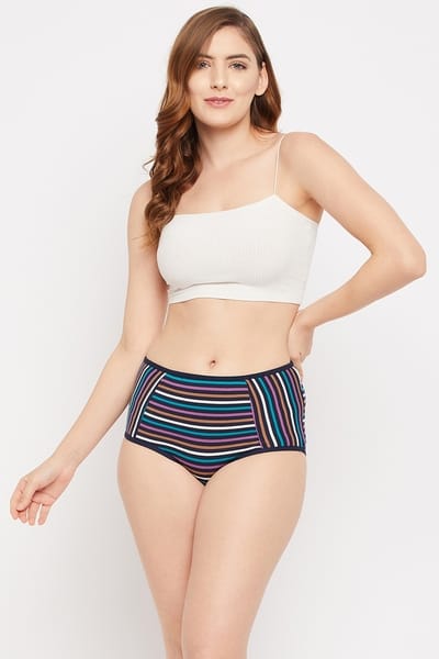 XXYX Lingerie High Waist Striped Hipster Panty in Multicolour - Cotton product view 1